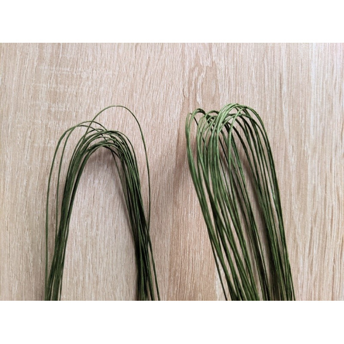 15 very thin metal rods for flower 0.37 mm green