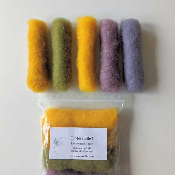 Carded wool - Blend 5 Autumn shades LIMITED EDITION