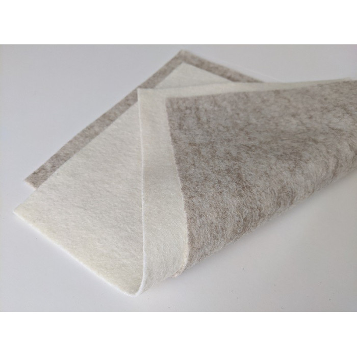 Feutrine pure laine sable chiné coupon 25 X 60 cm