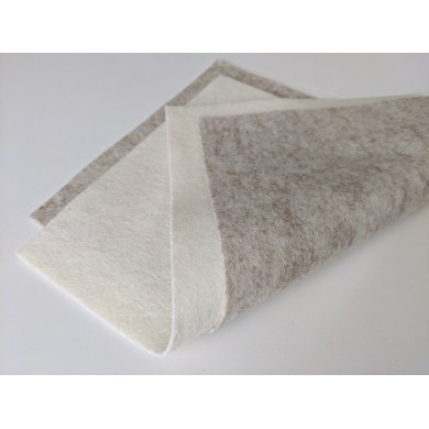 Feutrine pure laine sable chiné coupon 25 X 60 cm