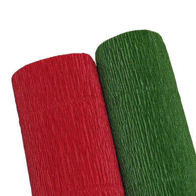 Papier crépon - Rouge 989 - 25 cm x 1,25 m - 140 g