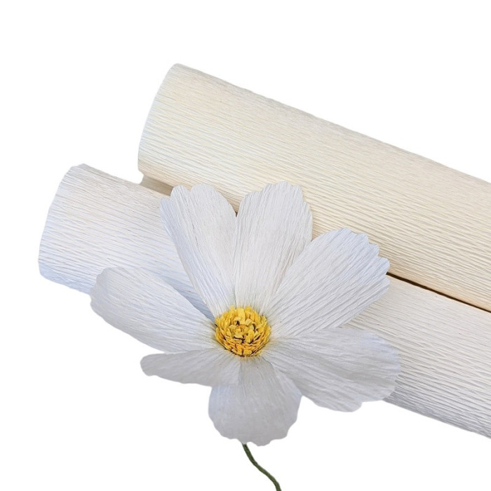Crépon fleuriste pour fleurs en papier 25 cm Blanc x 250cm