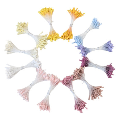 100 pistils coloris écru 001 pour fleurs en papier