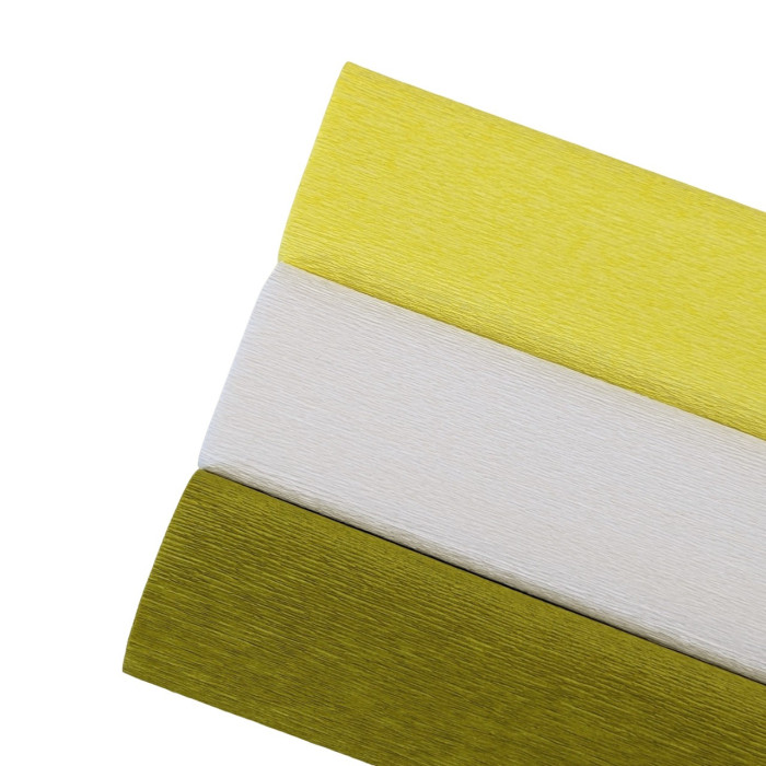 Papier crépon 90g - jaune citron 371 - 25 cm x 1,50 m