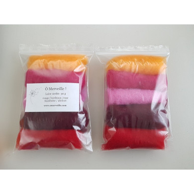 Carded wool - Red fruit blend