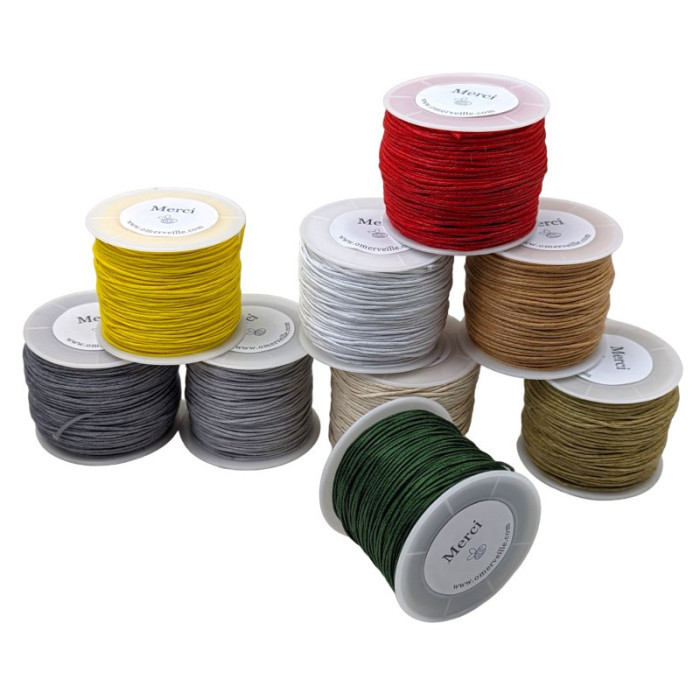 Spool of gray waxed cotton thread 003 70m 1mm