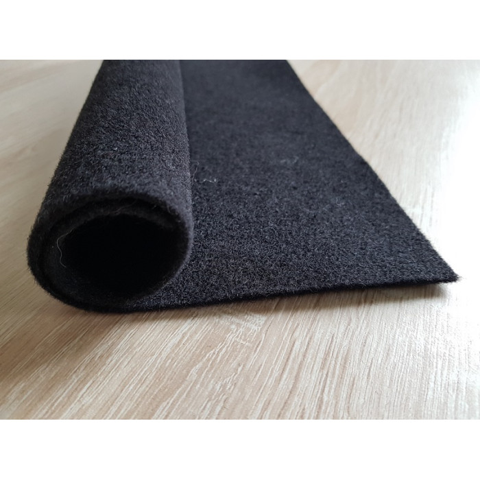 Black wool felt ribbon 10 cm x 1 m