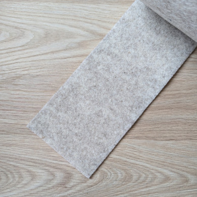 Wool felt ribbon in mottled sand color 10 cm x 1 m