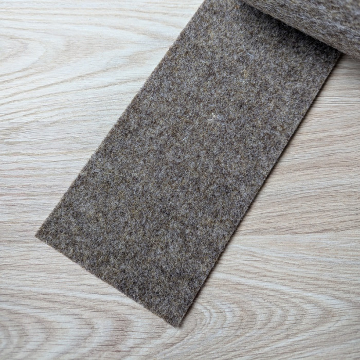 Wool felt ribbon in mottled beige color 10 cm x 1 m