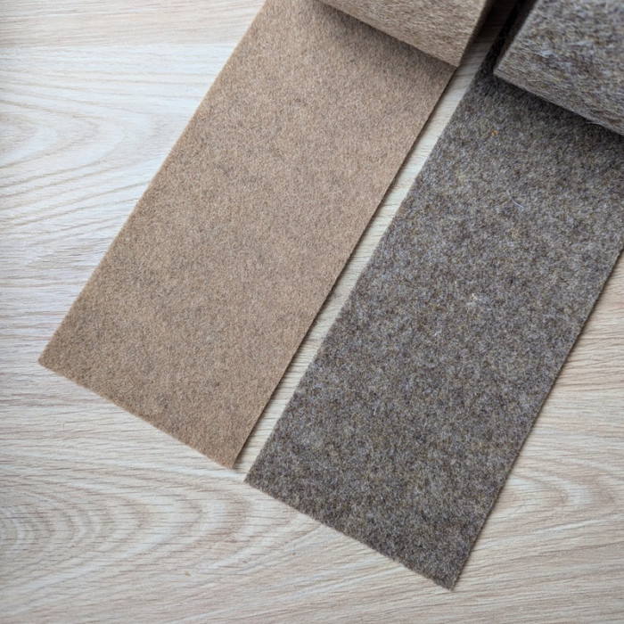 Wolviltlint in gemêleerde beige kleur 10 cm x 1m