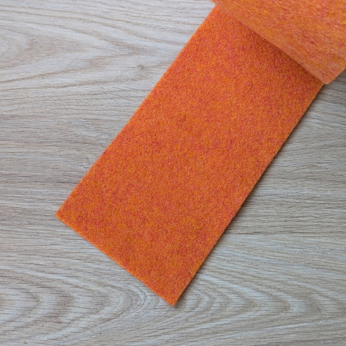 Pumpkin mottled wool felt ribbon 10 cm x 1 m